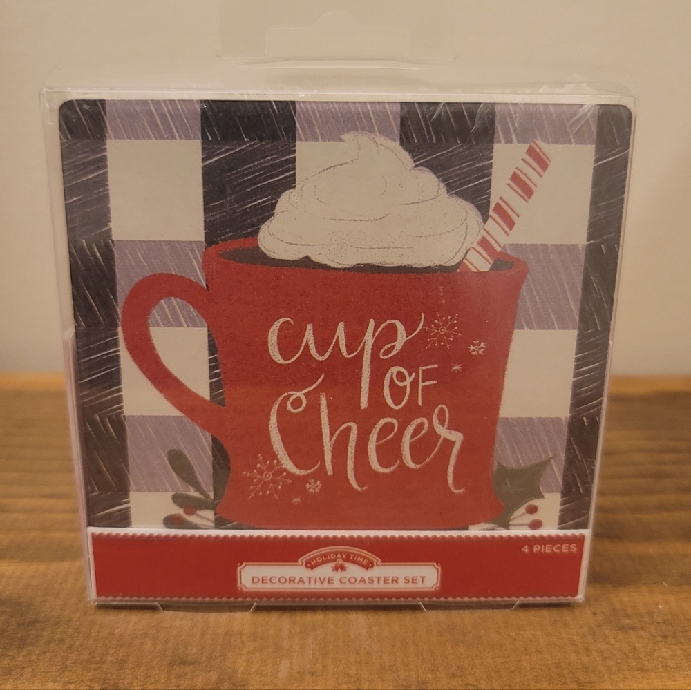 Decorative Coasters Set, 4 Pieces